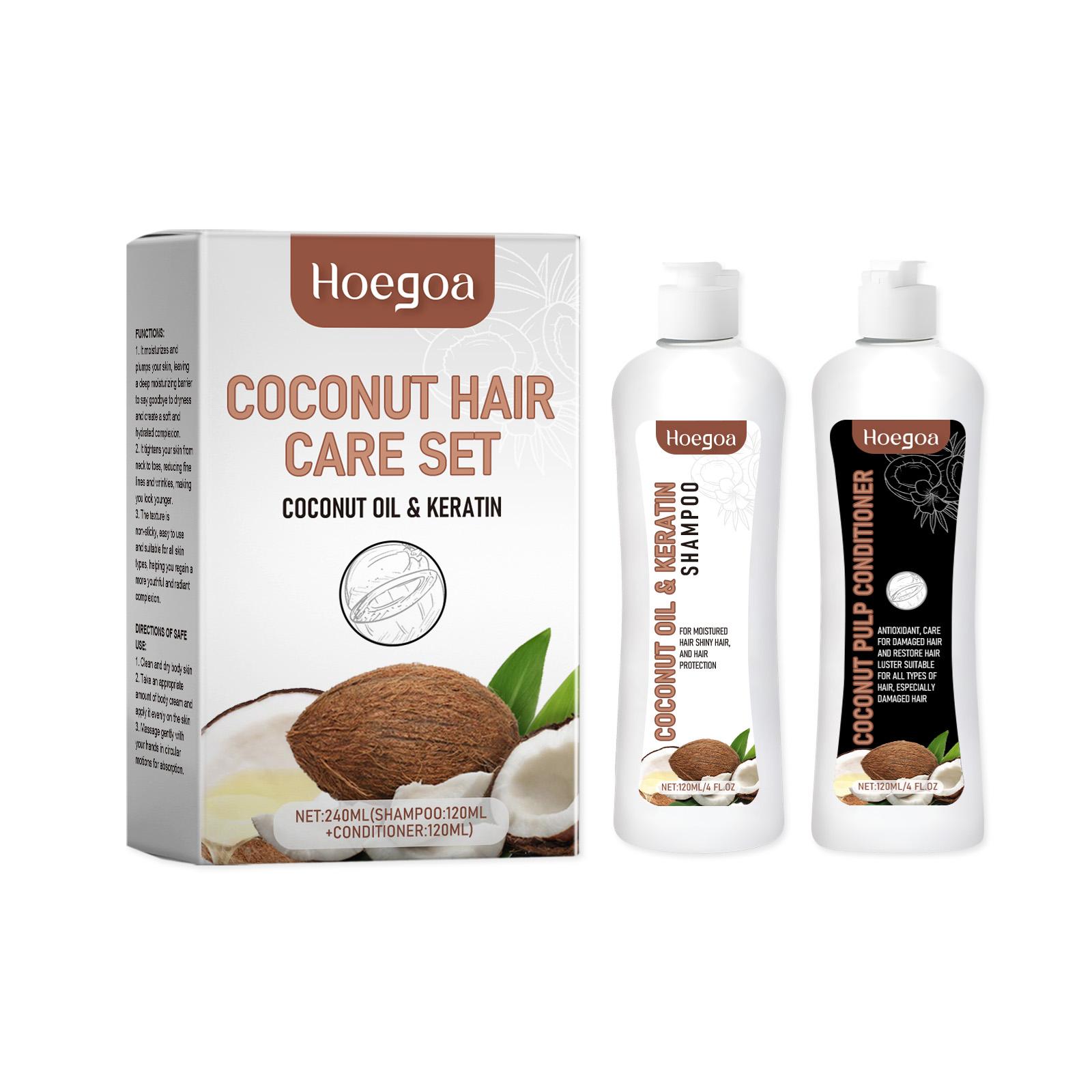 

Набор шампуня и кондиционера Hoegoa Coconut Milk Repair Shampoo & Conditioning для нежного очищения, увлажнения, сглаживания, питания и кондиционирования