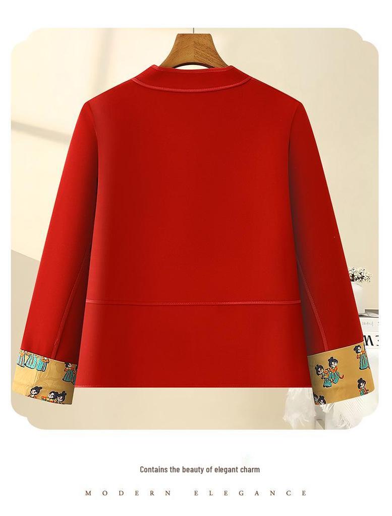 Women's Spring/Autumn Frog Button Short Jacket - Chinese National Style Cardigan