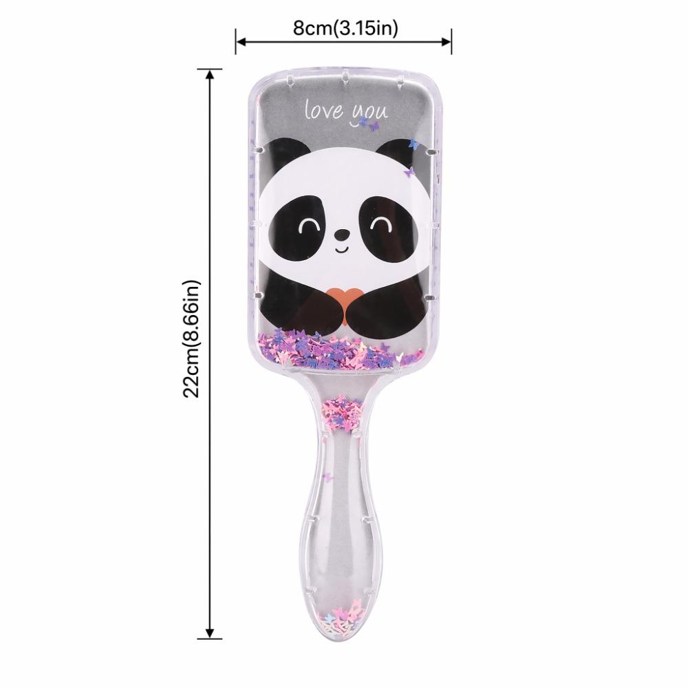 Sequins Decoration Hair Styling Comb Cartoon Children Hair Comb Detangling Comb  Daily Hair Care серый