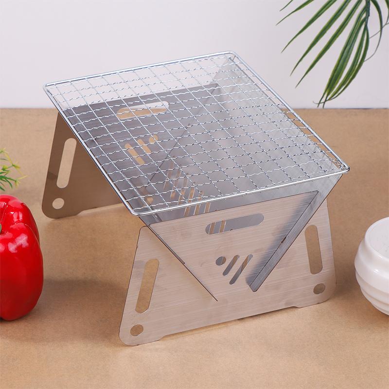 Churrasqueira dobrável multifuncional portátil, grelha para churrasco, aquecimento, fogões, camping, forno, aço inoxidável, fogão a lenha