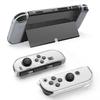 For Nintendo Switch OLED Transparent Crystal Case Hard PC Split Protective Cover with Kickstand