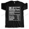 Unisex Crew Neck Tops fashion Cotton Tshirt New AK Russian Riffle Funny Nutrition Facts casual loose style tops Bigger size