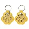 Faux Leather Pet Memorial Keychain Paw Shaped Keepsake Key Chain Easy to Use Pet Hair Storage Bag Key Holder