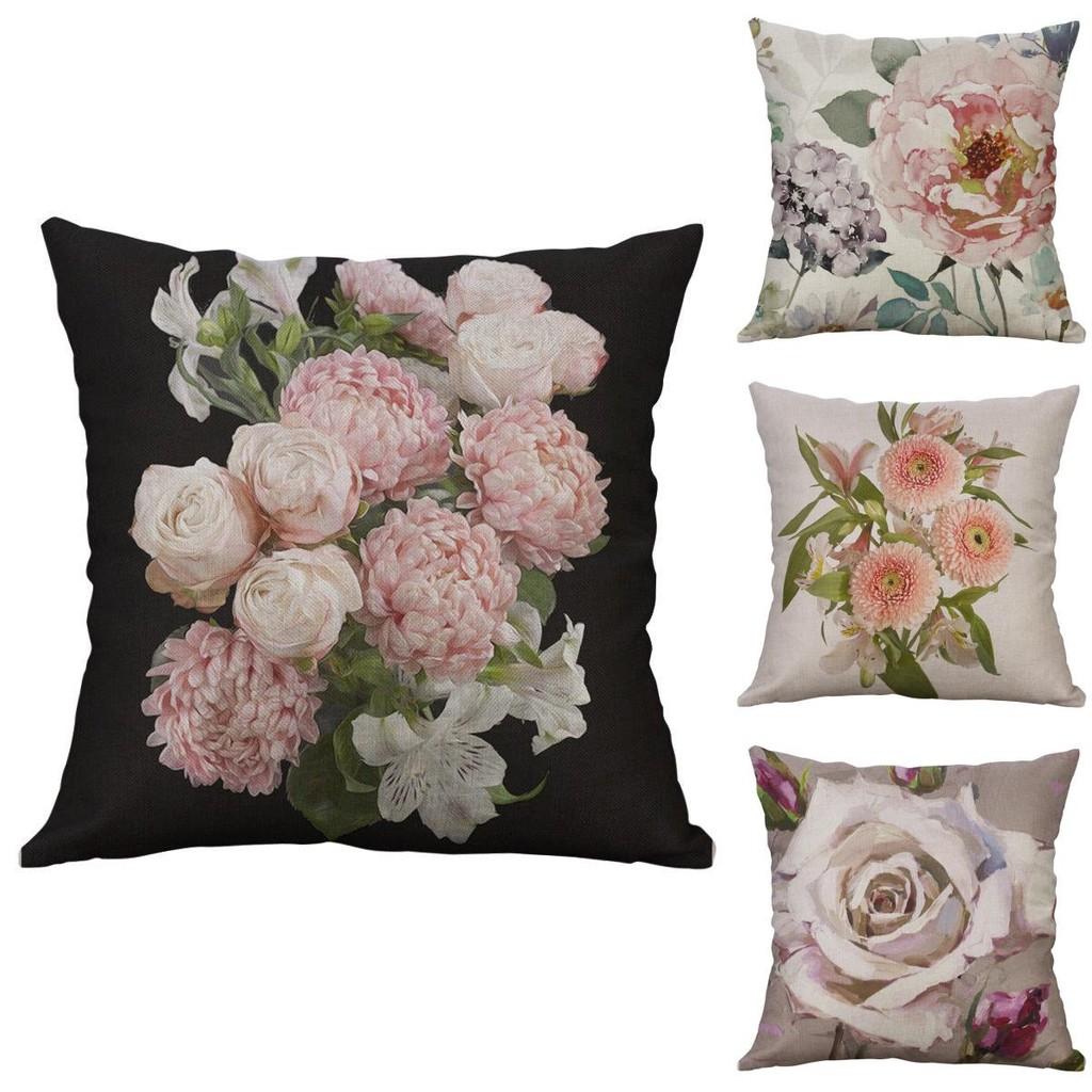 Vintage Flower Cotton Linen Cushion Cover Soft Decorative Pillow Case For Home Comfort