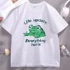 Funny Frog TShirt Life Update Unisex Women Pure Cotton Short Sleeve Tshirt Breathable Round Neck Graphic Tees Streetwear Clothes