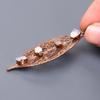 Rainbow Moonstone Rough Gemstone Copper Electroformed Handcrafted Ethnic Pendant V-38