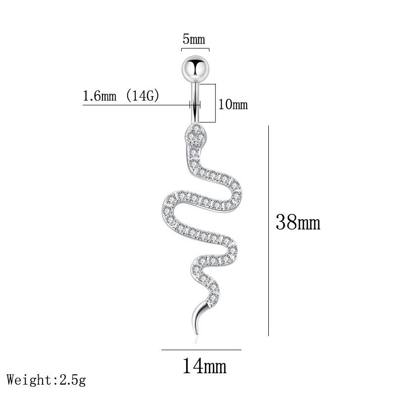 Sexy Belly Navel Piercing Stainless Steel Fashion Snake Belly Ring For Women Body Jewelry
