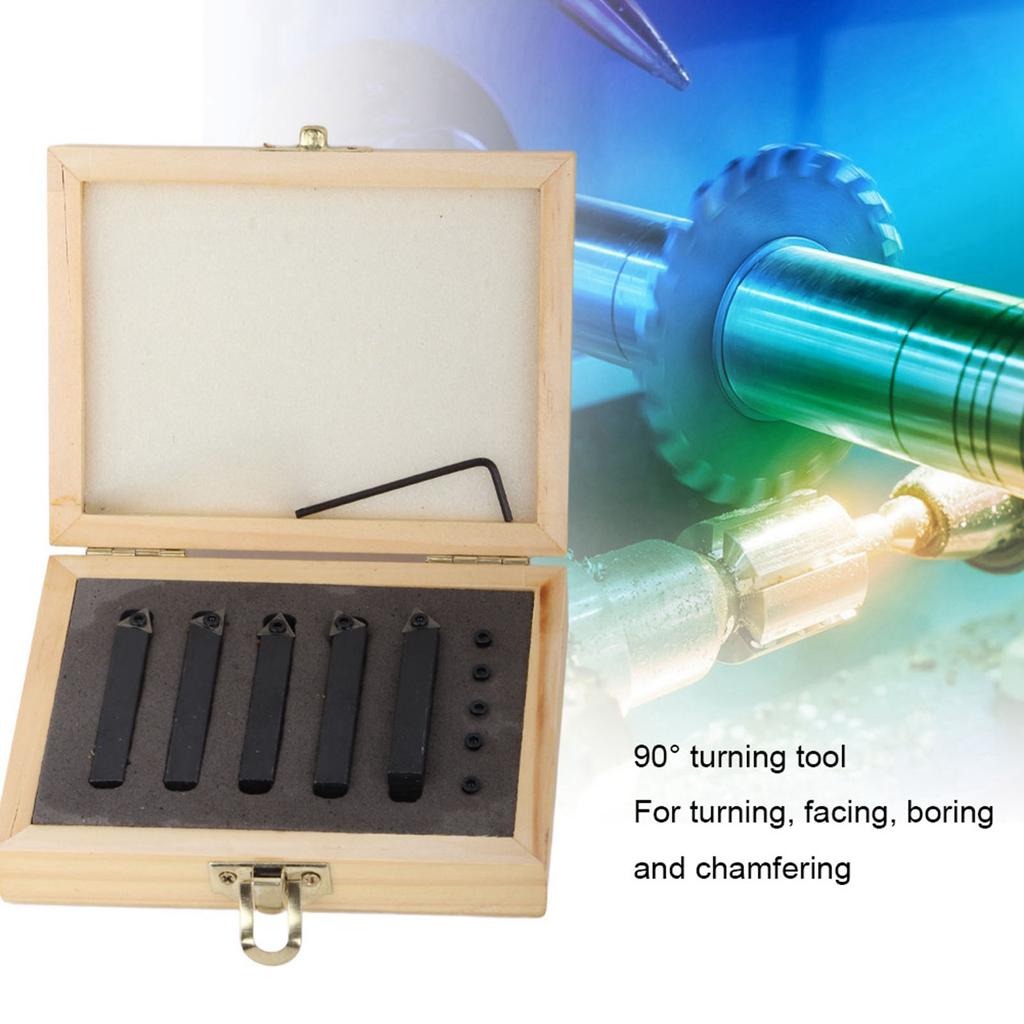 5PCs Carbide Turning Tool Indexable Set 516?Inch for Surface?Cutting  Boring  Chamfering