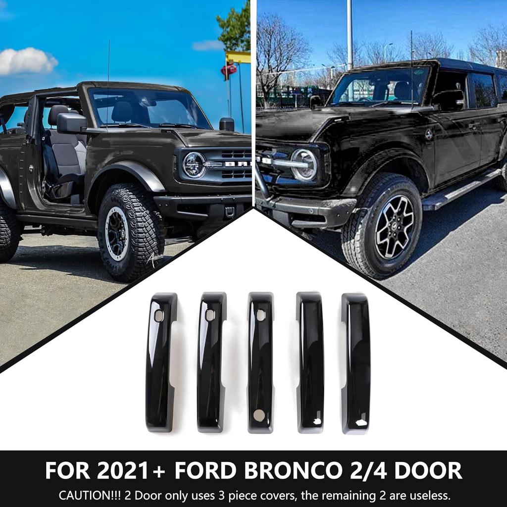 Door Handle Scratch Protector Rear Tailgate Door Handle Cover Trim Compatible with 2021 2022 2023 2024 2025 Ford Bronco Exterior Accessories