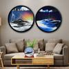 24inch Wall Hanging Moving Sand Painting Art Picture Round Glass Deep Sea Sandscape In Motion Flowing Sand Frame Sand Painting