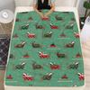 Festive Christmas Dachshund Plaid Pattern Digital Print Fleece Blanket - Soft and Warm for Sofa, Bed, or Travel