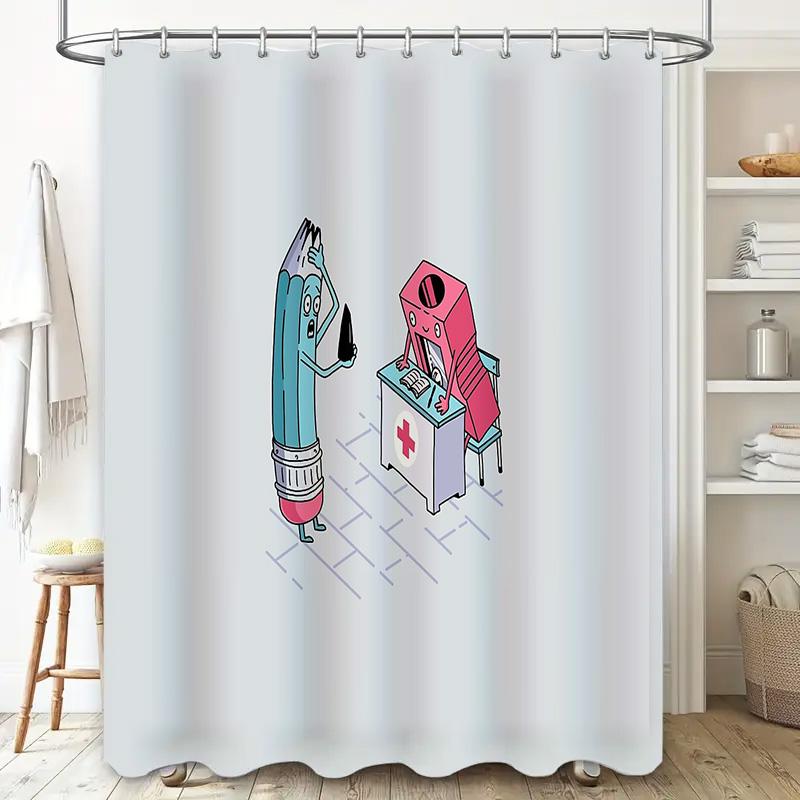 Funny Anime Shower Curtain Bathroom Decor Japanese Cartoon Anime Backdrop Waterproof Home Decor Gift Idea