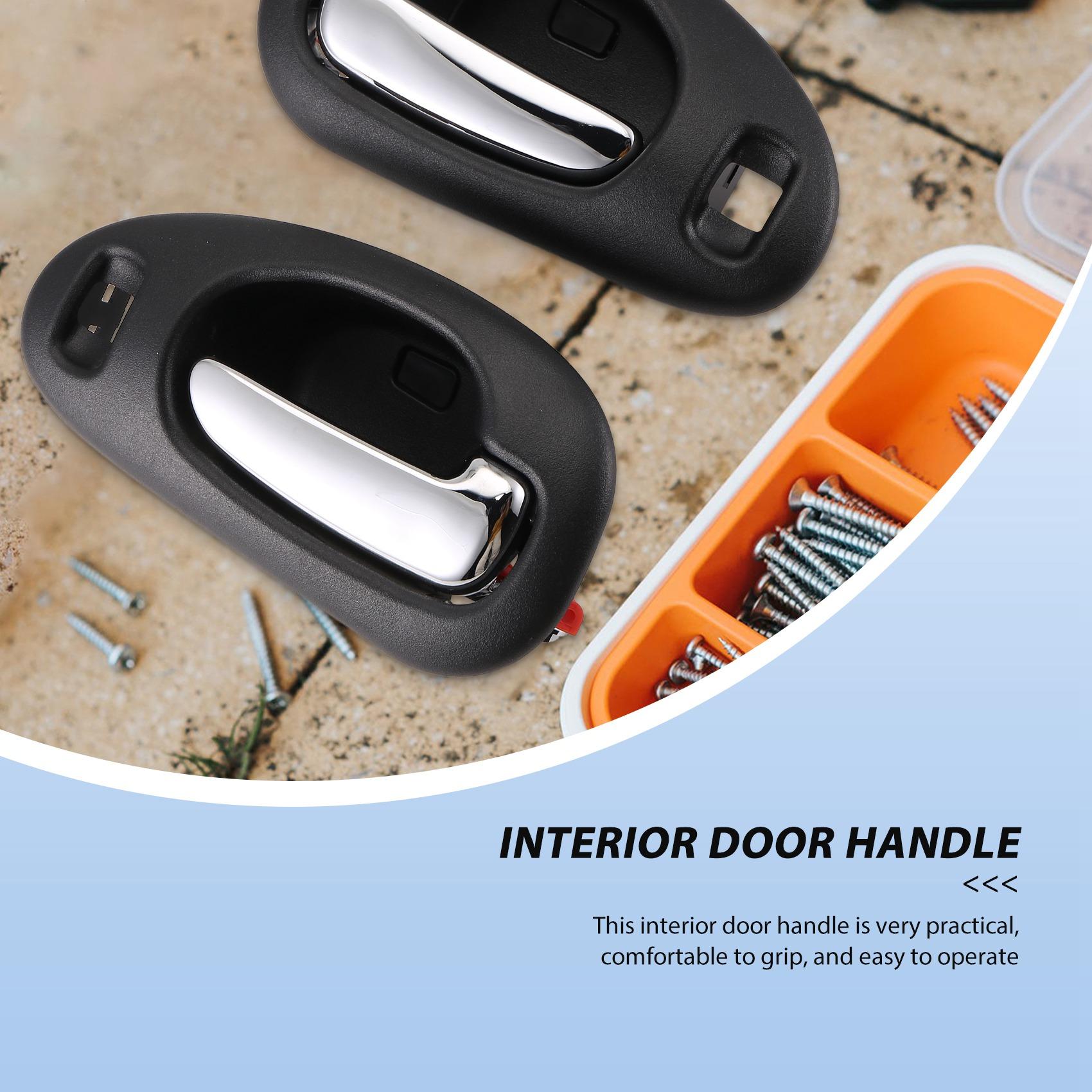 A58X-Door Handle Black & Chrome ide Interior Front LH & RH Pair For Chrysler 5102847AA 5102849AA Black  Chrome