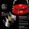 Camping Kettle 304 Stainless Steel Outdoor Coffee Tea Pot with Thick Silicone Handle Red Enamel Coating Fast Heating Portable Water Boiler for Hiking