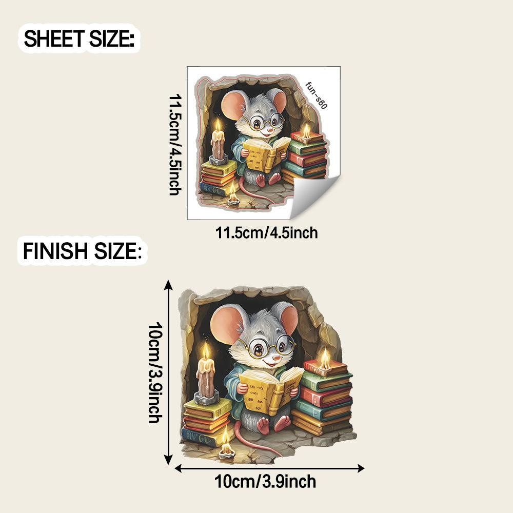 The Creative and Diligent Little Mouse Hole Can Freely Stick Home Decoration Wall Stickers