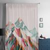 Abstrakte Ölgemälde Berg Illustration Fenster Tüll Vorhänge für Wohnzimmer Schlafzimmer Hotel Luxus Dekoration Gardinen