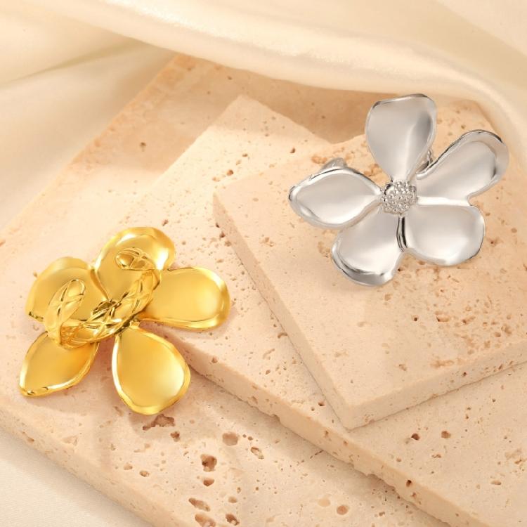 Opening Rings Flower Rings Hand Jewelry Fashion Rings Stainless Steel Adjustable Rings Suitable for Fashion Enthusiasts