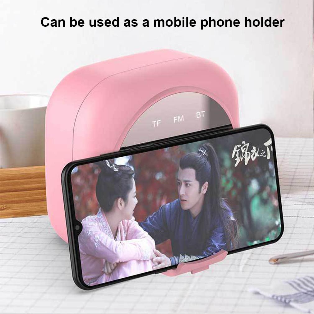 Sveglia Digitale Doppia Alarma Altoparlante Bluetooth Radio FM Lettore Schede TF Cassa Audio Specchio Display LED Sveglia Mini Volume Alto Supporto per Telefono