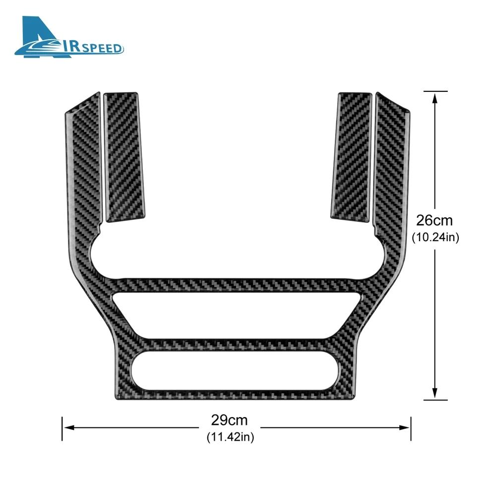 

AIRSPEED для Ford Mustang 2015-2022 Наклейки на рамку консоли из углеродного волокна для автомобиля Панель управления центром автомобиля Чехлы для CD-дисков A