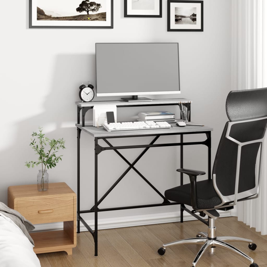 Desk Grey Sonoma 80 x 50 x 90 cm Particleboard and Iron