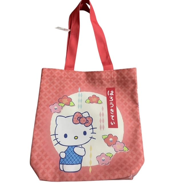 

[Morimoto Sangyo] Sanrio Chirimen Series Tote Bag (Hello Kitty), Red, Character Print, Shopping Bag