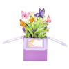 Tarjeta emergente de mariposa, ramo de flores de papel 3D hecho a mano, tarjeta de felicitación emergente para cumpleaños, aniversario, Día de la Madre