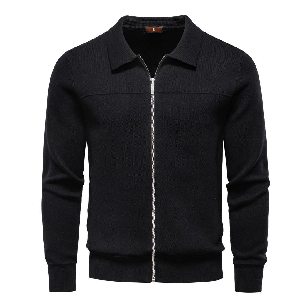 2025 Autumn and Winter New Men's European Size Jacket Sweater Cardigan Men's Zipper Business Casual Jacket Men