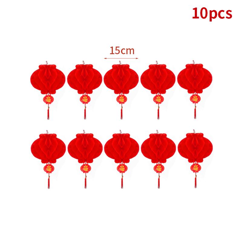 2026 New Year Decoration 3D Honeycomb Hanging Pendants Red Paper Lantern Christmas Navidad Decor Xmas New Year Hanging Ornament