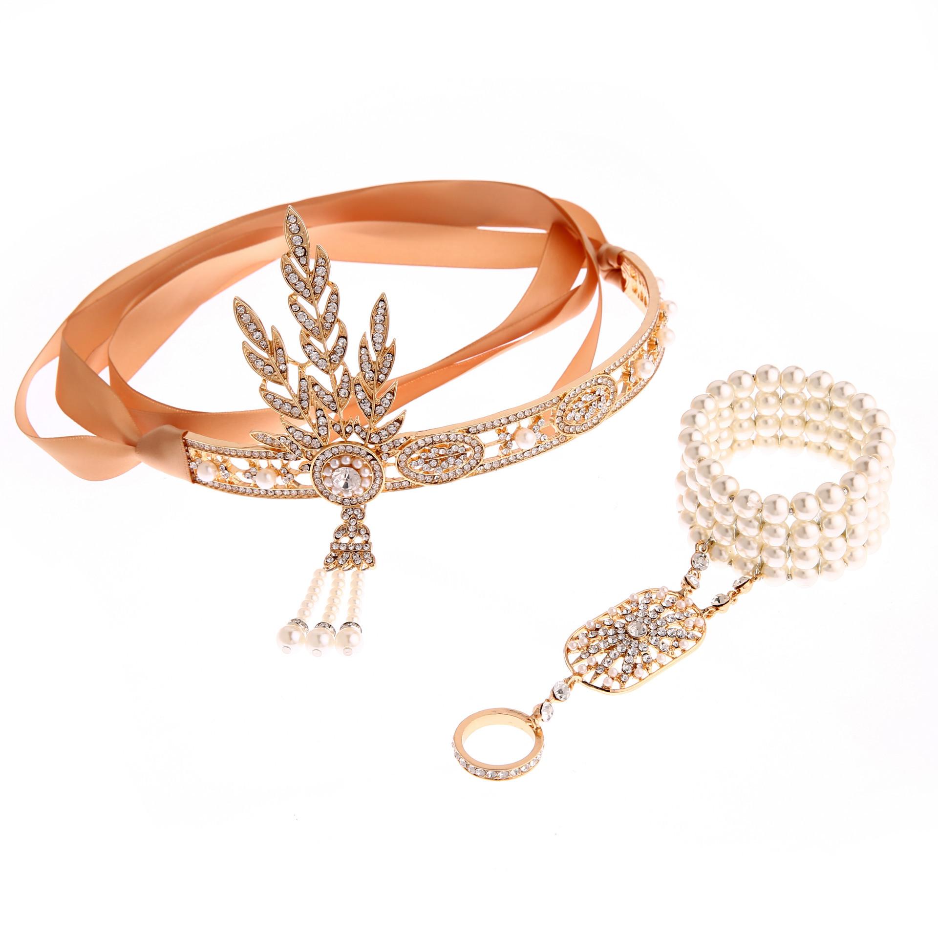 

Украшения «Великий Гэтсби» Те же аксессуары для волос Корона Свадебные аксессуары Женские аксессуары для волос из жемчуга