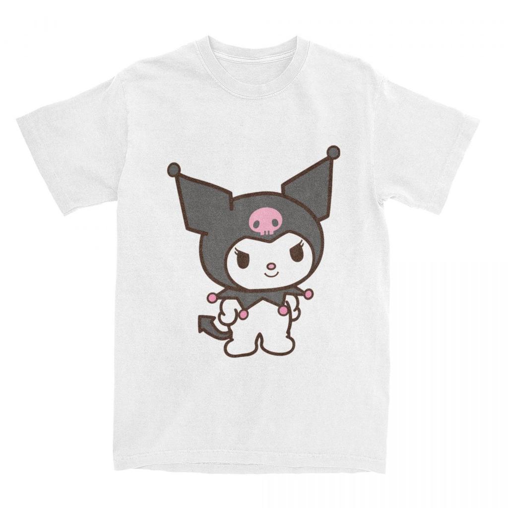Kuromi T Shirt Casual Fashion Versatile Streetwear Men Women Lovely Short Sleeve Cartoon Amusing Cotton Harajuku Unisex Tops