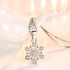 925 Sterling Silver Fashion Light Luxury Crystal Ice Flower Zircon Pendant Necklace Birthday Party Anniversary Gift