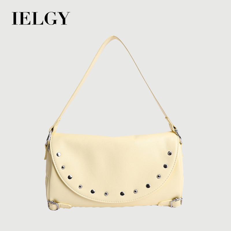 IELGY Ladies Rivets One-Shoulder Underarm Bag Commuter All-Match Portable Pillow Bag