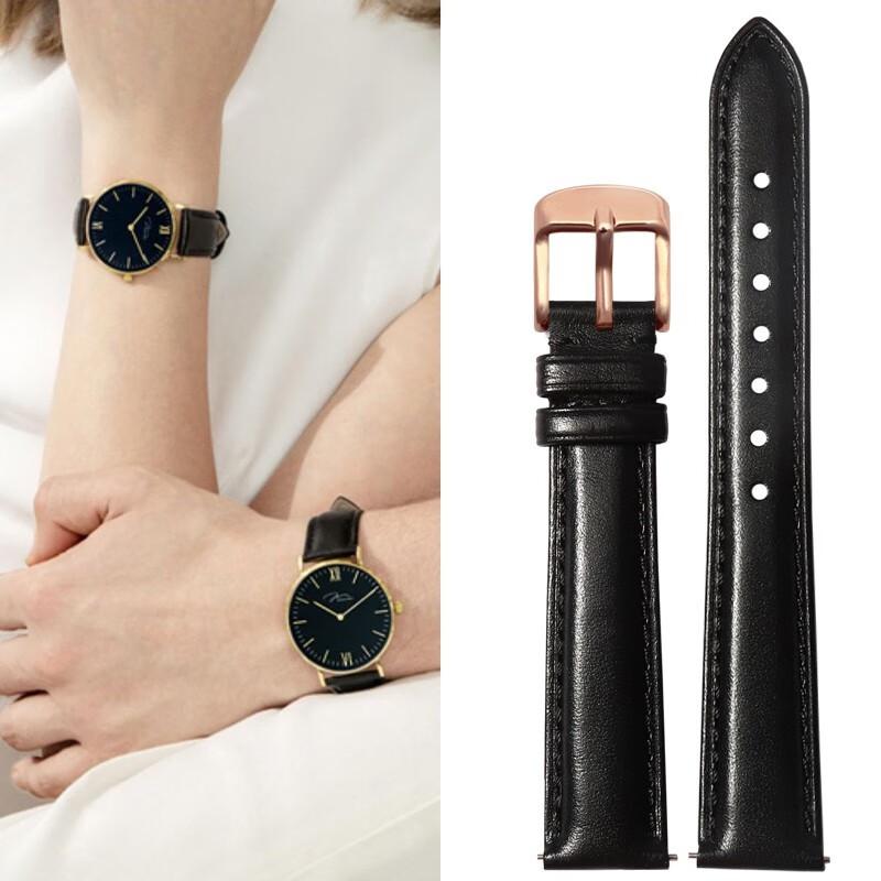 Quick Release Soft Cowhide Watchband for Casio Citizen Fossil Plain Watch Strap DW 12mm 14mm 16mm 18mm 20mm Ladies Bracelet pink
