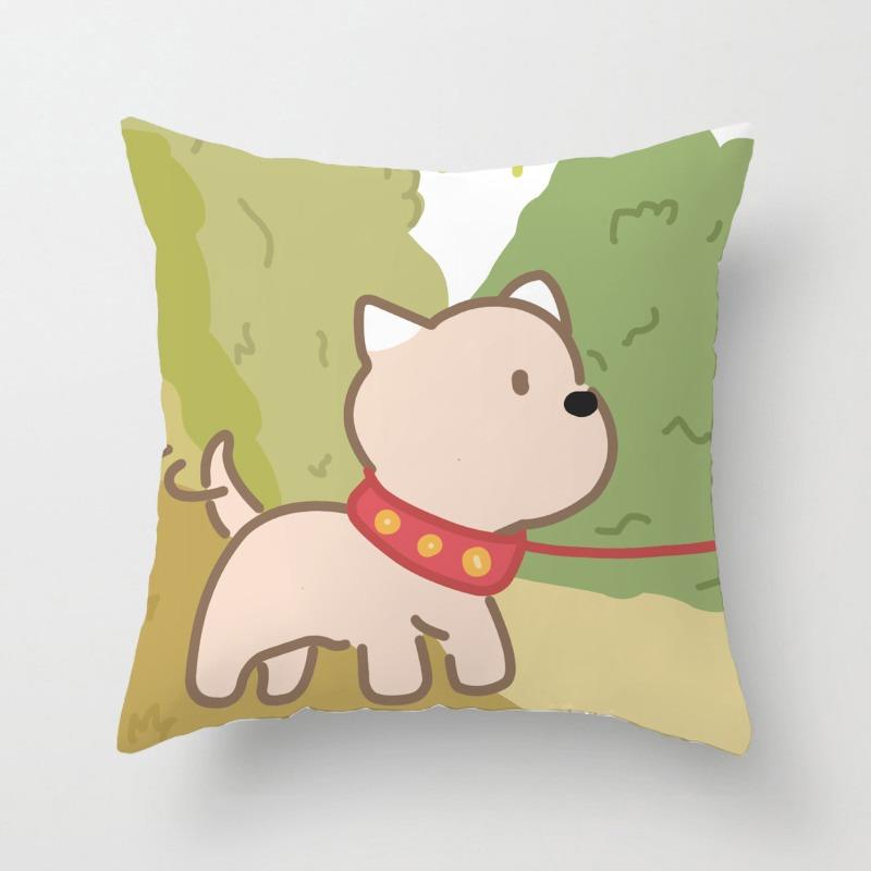 Cute Couple Simple Puppy Pillowcase Dormitory Decoration Office Living Room Sofa Home Pillowcase