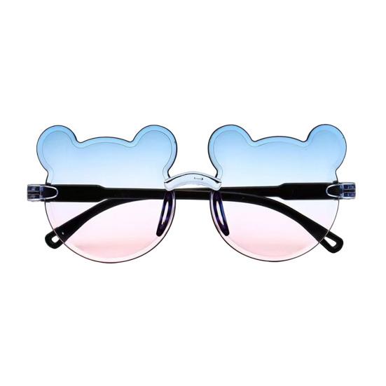 

Детские солнцезащитные очки в форме мультяшного медведя без оправы из пластика солнцезащитные очки с градиентными линзами, защищающие от ультрафиолета, очки для дня рождения, пляжа, бассейна, вечеринки