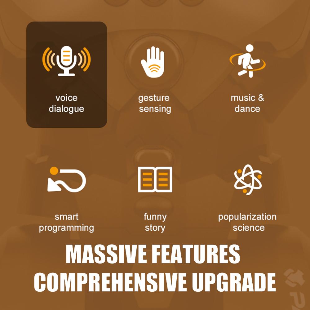 

BG1548 Gesture Sensing Singing Dancing Robot Smart Programming Voice Control RC Robot Kids Toy Type A