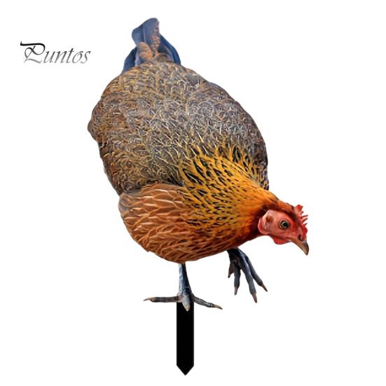 Arte da Giardino Realistico Palo Animale in Acrilico, Pollo Oca Uccello Piatto 2D Palo da Giardino Resistente alle Intemperie Segno Coniglio per Sentiero, Patio, Prato Esterno