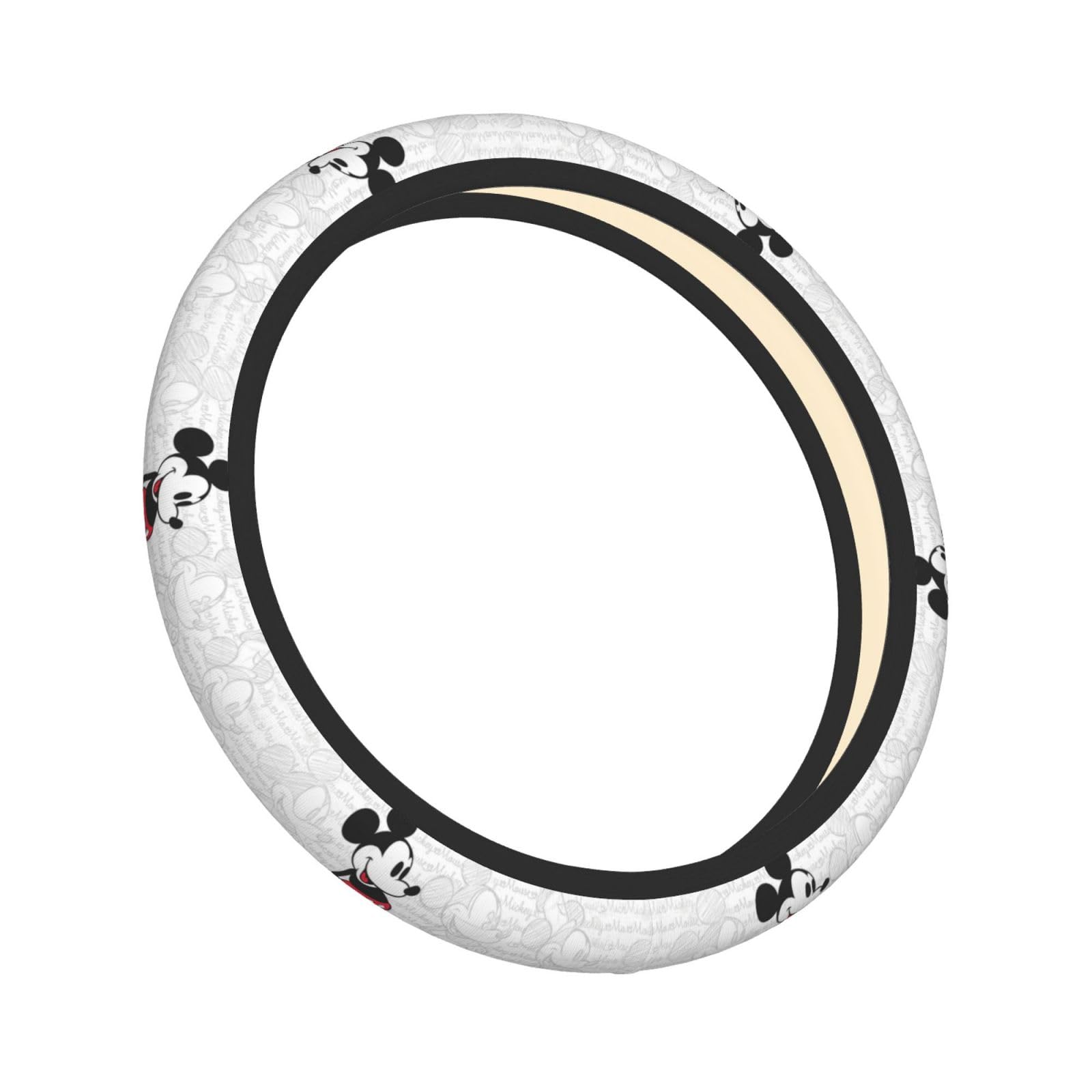 

Mickey Mouse Steering Wheel Cover for Cars, Stylish, Anti-slip, Stain Prevention, Comfortable to the Free Size чёрный