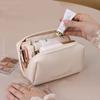 Travel Portable Cosmetic Bag Storage Bag PU Leather Material Toiletry Bag Waterproof Large Capacity Cosmetic Bag with Divider