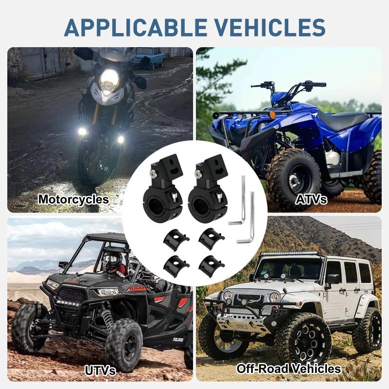 2Pcs Motorcycle Headlight Mount Bracket 360 Degree 18-32Mm Adjustable Spotlight Clamp Motorcycle Head Light Lamp Holder Support