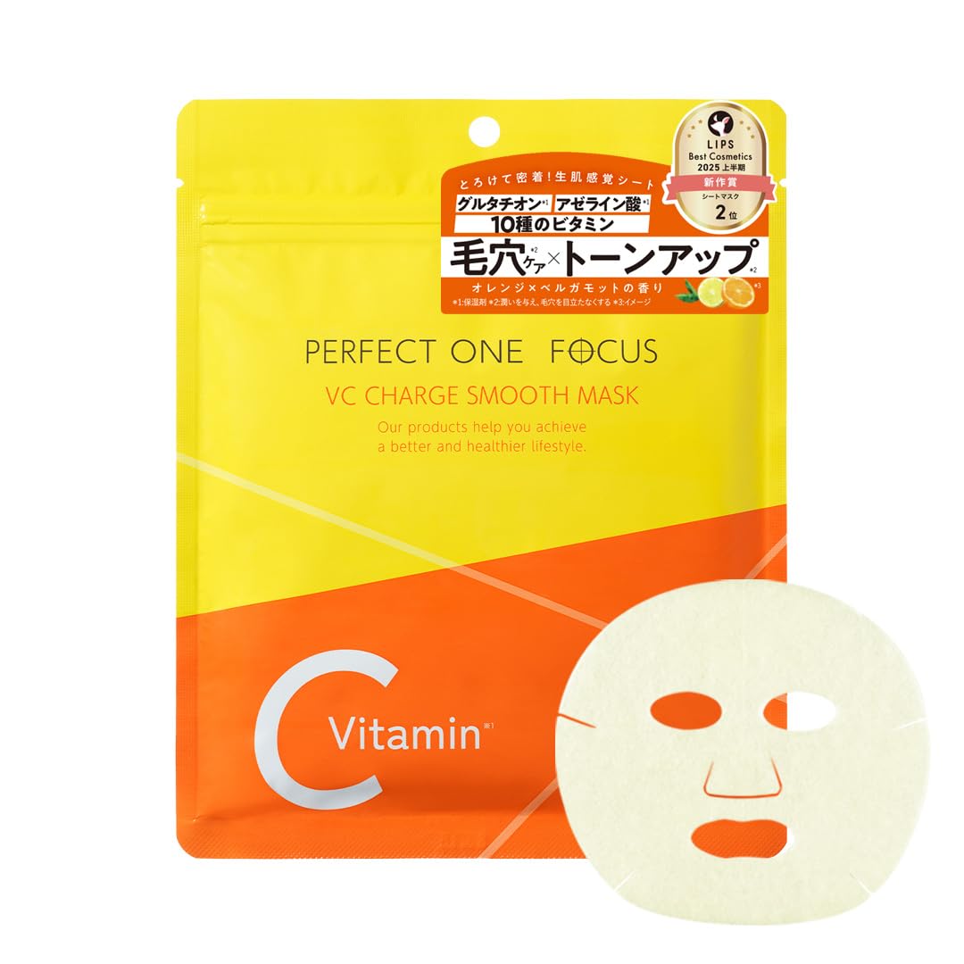 Perfect One Focus VC Charge Smooth Mask Sheet Face Azelaic Pore Made in Japan ONE (7 sheets) - Mask, Pack, Acid, Vitamins, Moisturizing, Care,