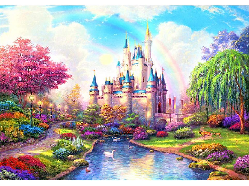 5D DIY Full Drill Landskap Diamantmålningskit och Verktyg