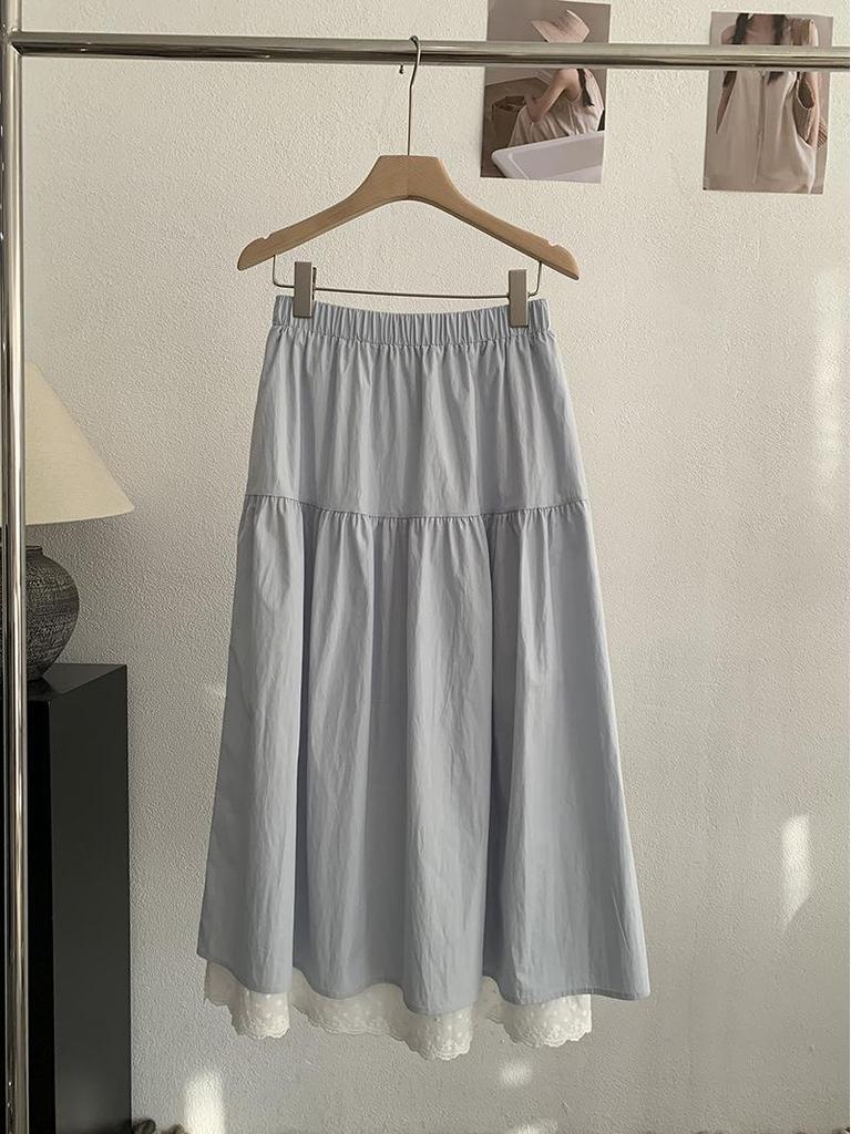 Oumalai Sweet Gentle High Waist A-line Umbrella Skirt for Women
