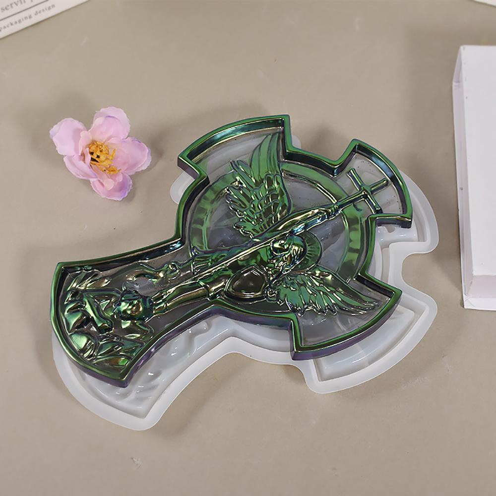 Angel Cross Silicone Resin Tray Mold Storage Tray Epoxy Resin Casting Silicone Mould Fruit Plate Jewelry Dish Silicone Molds