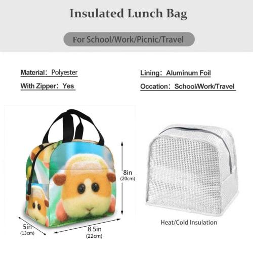 Pui Pui Molcar Insulated Lunch Bag with Clasp, Black, Bento Box, Insulated, Cooler Bag with Zipper, Compact, Soft Cooler Bag, Tote/Eco Bag