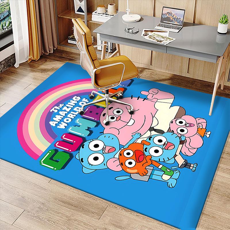 The Amazing World of Gumball1 Printed Absorbent Washable Carpet, Non-Slip Bathroom Mats, Kitchen Rugs, Yoga Mat,Living Room Entrance, Camping Picnic R