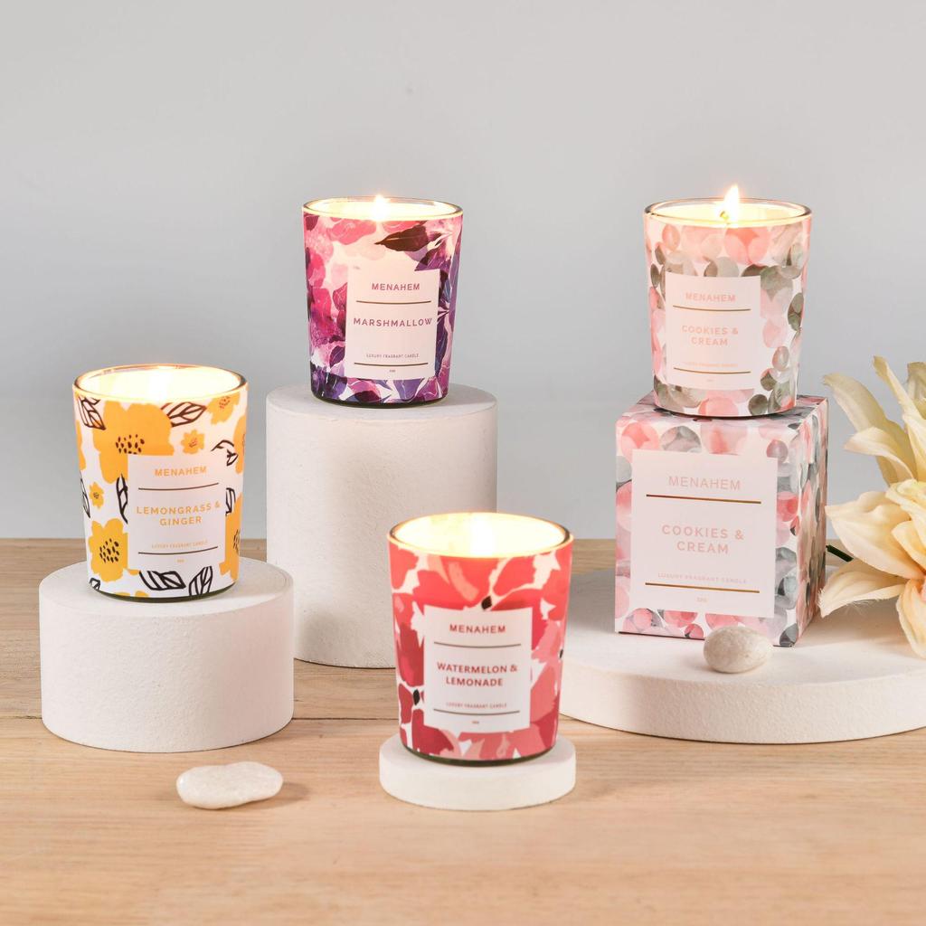 New Smokeless Soy Wax Aromatherapy Floral Scented Candles with Exquisite Packaging - Perfect Party Favors