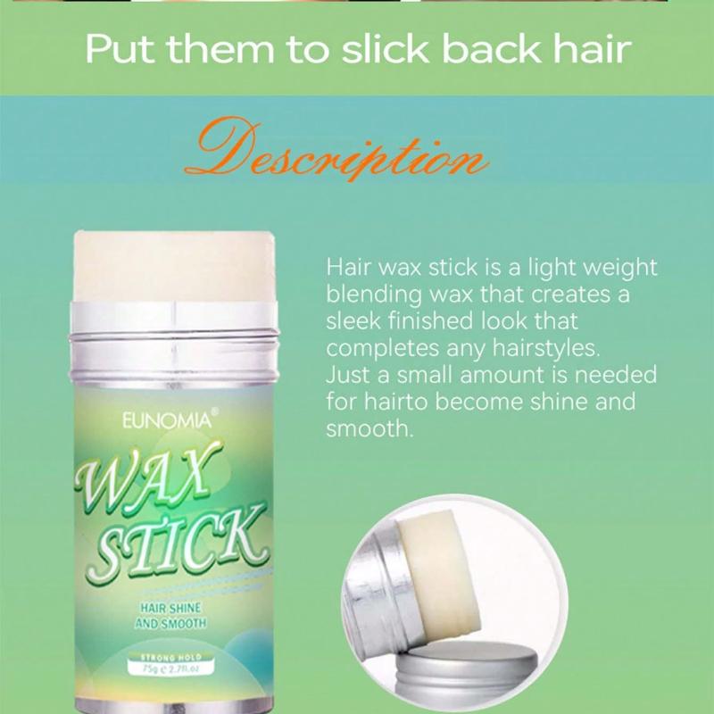 75g Broken Hair Artifact Hair Wax Stick Gel Cream Styling Hair Frizz Fixed Fluffy Children Men and Women Styling Wax