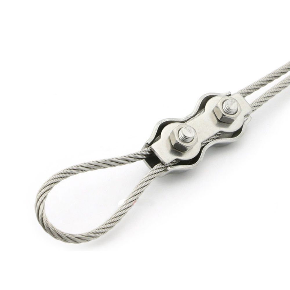 Anti-Slip Egg Shape Stainless Steel Fixing Tool Bolt Clip Thimbles Rigging Wire Rope Clamp Caliper