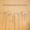 3-Piece Transparent Jewelry Wall Rack: 8-Hole Design for Earrings and Necklaces